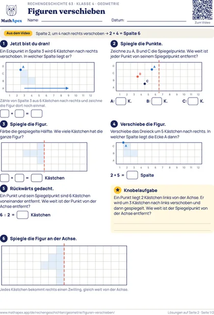 Geometrie – Figuren verschieben (4. Klasse), Seite 1