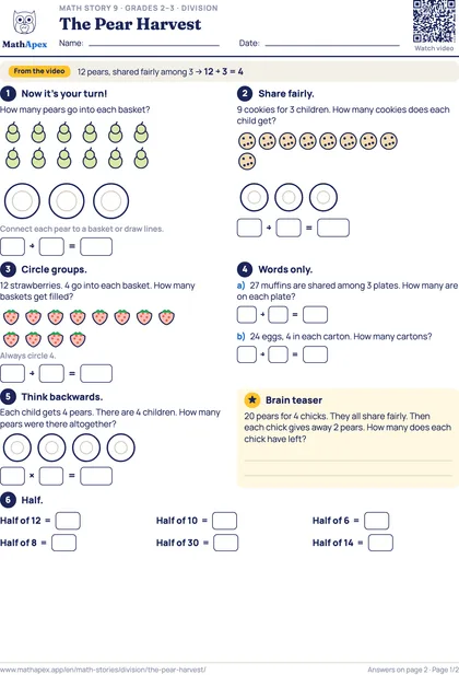 Division – The Pear Harvest (Grades 2–3), Page 1
